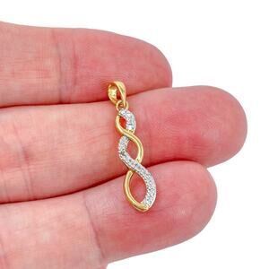 Ross-Simons Gold Plated Sterling Silver Infinity Pendant | Diamond Accent